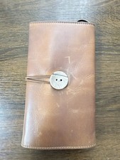 Genuine Leather Travel Wallet Organizer Brown RFID Passport Holder