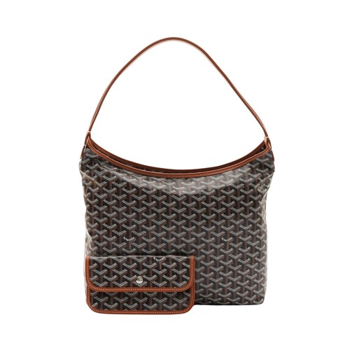 GOYARD Boheme Hobo PM Shoulder Bag Brown Goyardine Canvas BOHEMEPMLTY
