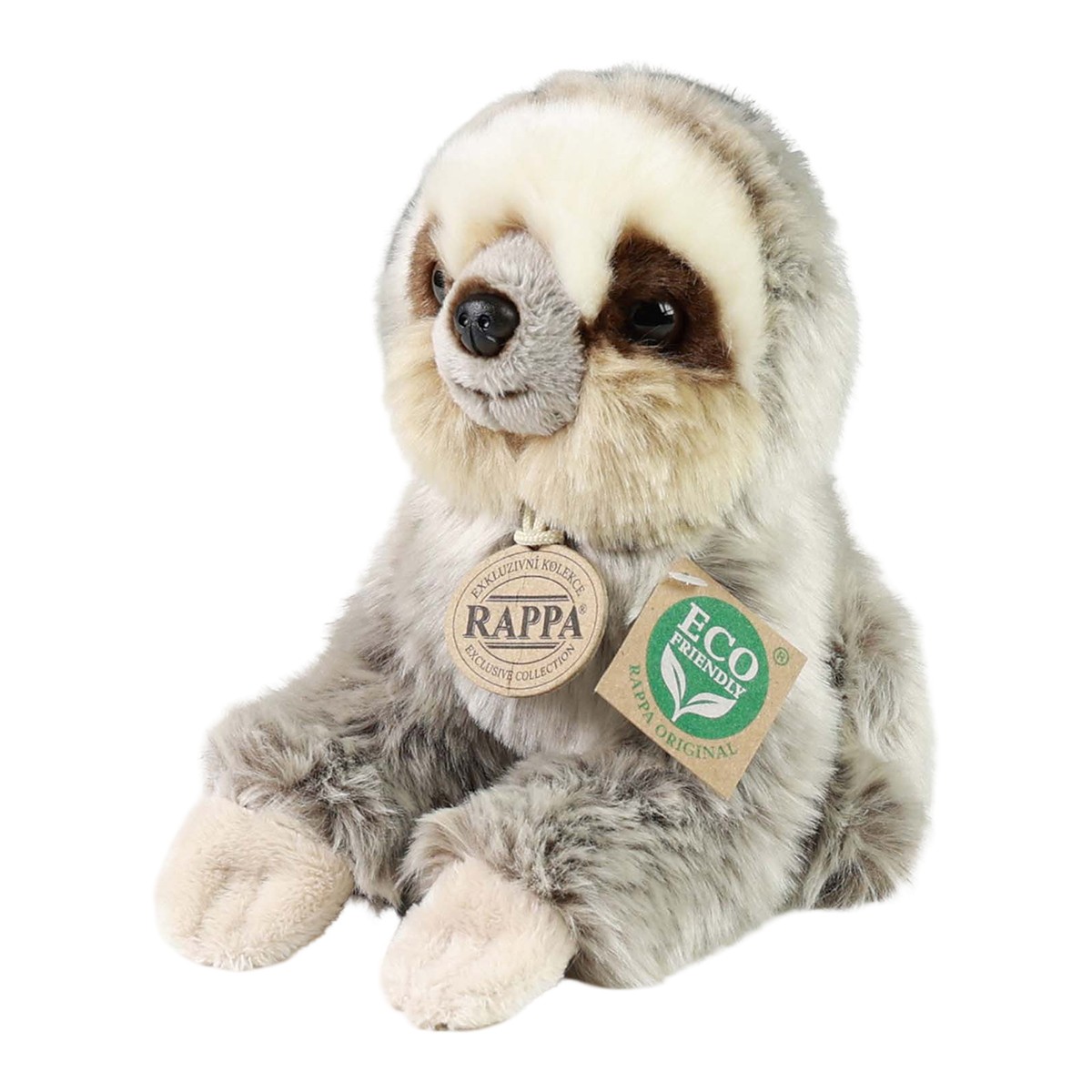 Peluche paresseux gris assis 18 cm Rappa en polyester écoresponsable