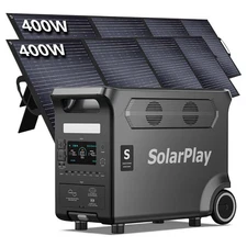 SolarPlay 3840Wh LiFePO4 Portabel Power Station for Power Outages, RV, Camping