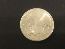 Moneta riconio 1943 Benito Mussolini elmetto fascismo Italia / coin Italy