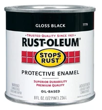 Rust-Oleum 1/2 pt Brands 7779730 Black Stops Rust 8 Ounce (Pack of 1), 