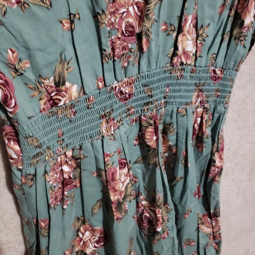 Vintage Miss Dorby Green Floral Dress Button Up Long Cottage Core Womens Size 16 - Picture 8 of 8