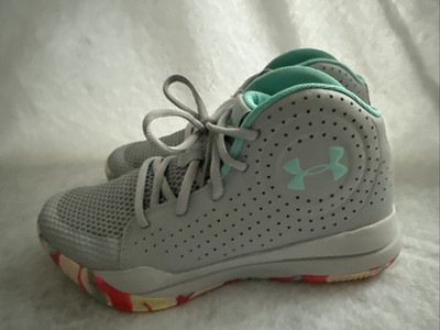 UNDER ARMOUR UA GS Jet 2019 Gray basketball shoes sneakers youth size 5