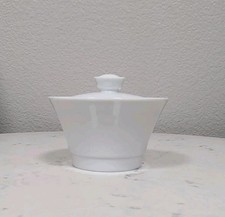 Bernardaud Phoebe Blanc White Porcelain Sugar Bowl w/ Lid France