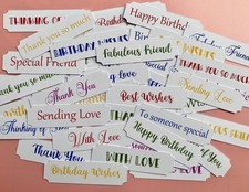 Card Making Sentiments Embellishments Banners Card Toppers Mixed