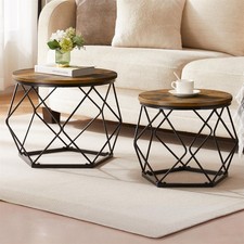 Set of 2 3 Coffee Nesting Table Set Sofa Side End Table Industrial Living Room
