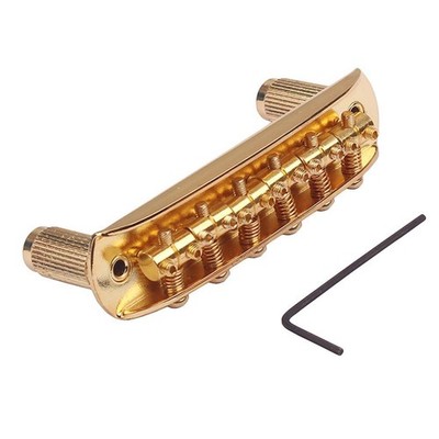 Gold Gitarrensteg Set für Mustang mit Befestigungsschalen für Jazzmas Jag Best