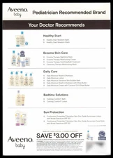 Three (3) $3/1 Aveeno Baby Product Coupons Exp 12/31/2025 Excludes Trail Travel