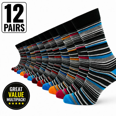 12 Paar atmungsaktive baumwollreiche Herrensocken weich Größe 6-11 Arbeit Freizeitsocken