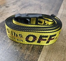 OFF-WHITE Industrial Yellow Web Logo Belt Virgil Abloh