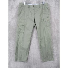 Tommy Hilfiger Pants Women 16 Khaki Cargo Pockets Chino Utility Lightweight Zip