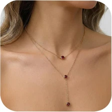 Lariat Necklace Adjustable Y Drop for Women Minimalist Layering Jewelry Hypoalle