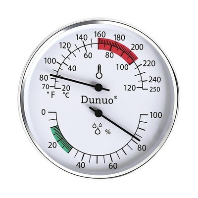 Dunuo 4-Inch Sauna Thermometer and Hygrometer Combo   Precise White