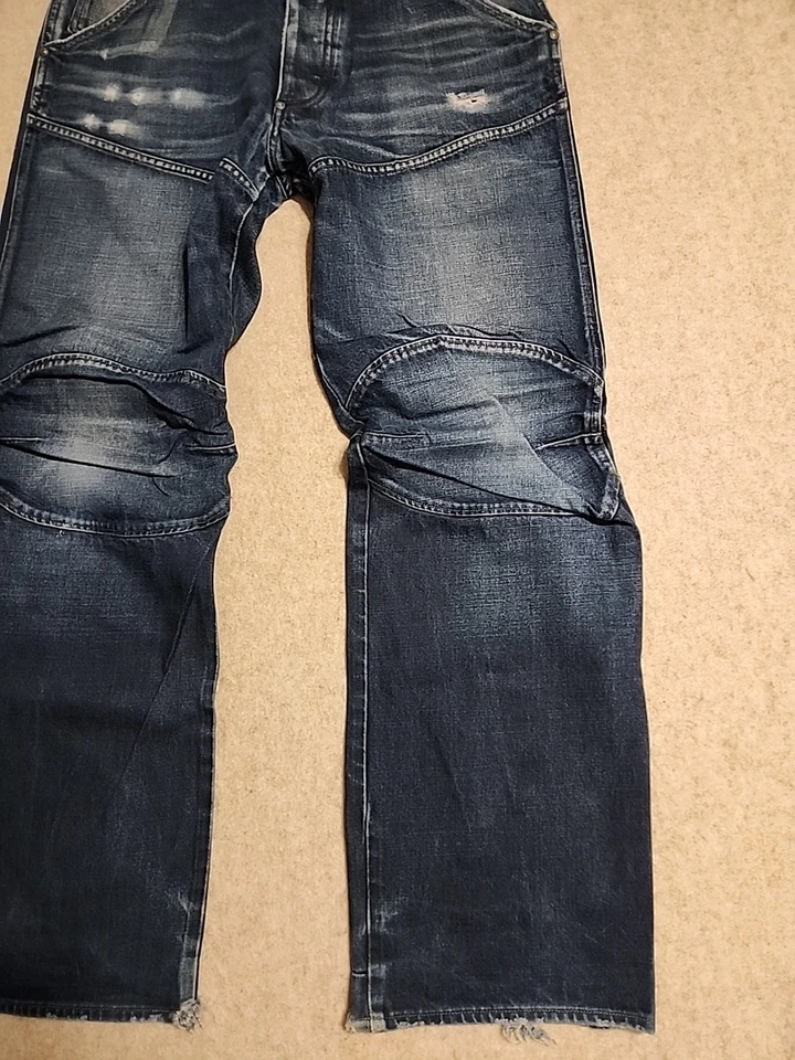 Jeans G Star Raw De Colección 5620 3D Sueltos Para Hombre Destruidos Doble Rodilla Talla 32x32 Foto 3 de 4