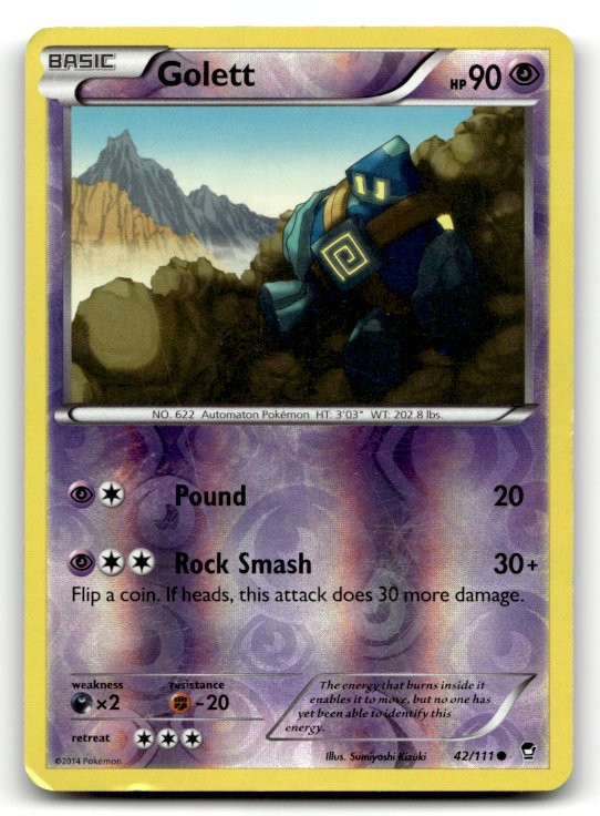 Golett 42/111 Reverse Holo Common XY - Furious Fists LP