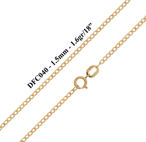 9ct Solid Yellow Gold Flat Beveled Curb 