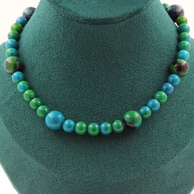 Steine Und Minéraux. Halskette Perlen Chrysocolla Getönte 6 MM + Tein