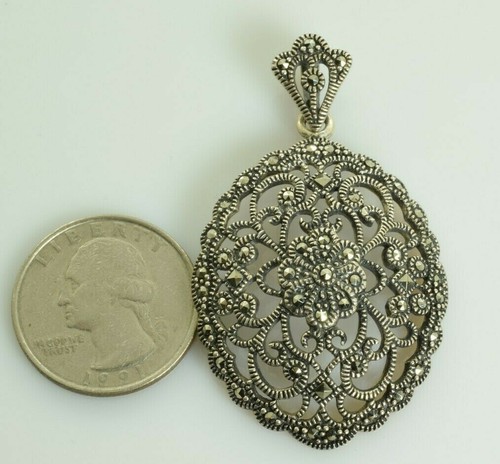 Colgante de filigrana de marcasita en plata de ley - Imagen 2 de 3