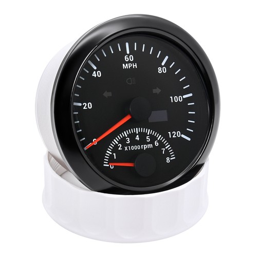 Velocímetro GPS negro 85 mm 0-120 MPH con medidor de tacómetro apto para barco coche camión ATV - Imagen 7 de 15