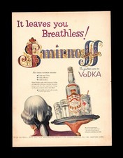 1953 Smirnoff Vodka Martini Vintage Print Ad 50s Tonic Collins Cocktails Alcohol