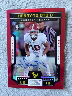 Henry To'oto'o #378 - 2023 Panini Score - Rookies Signatures Red Zone ...