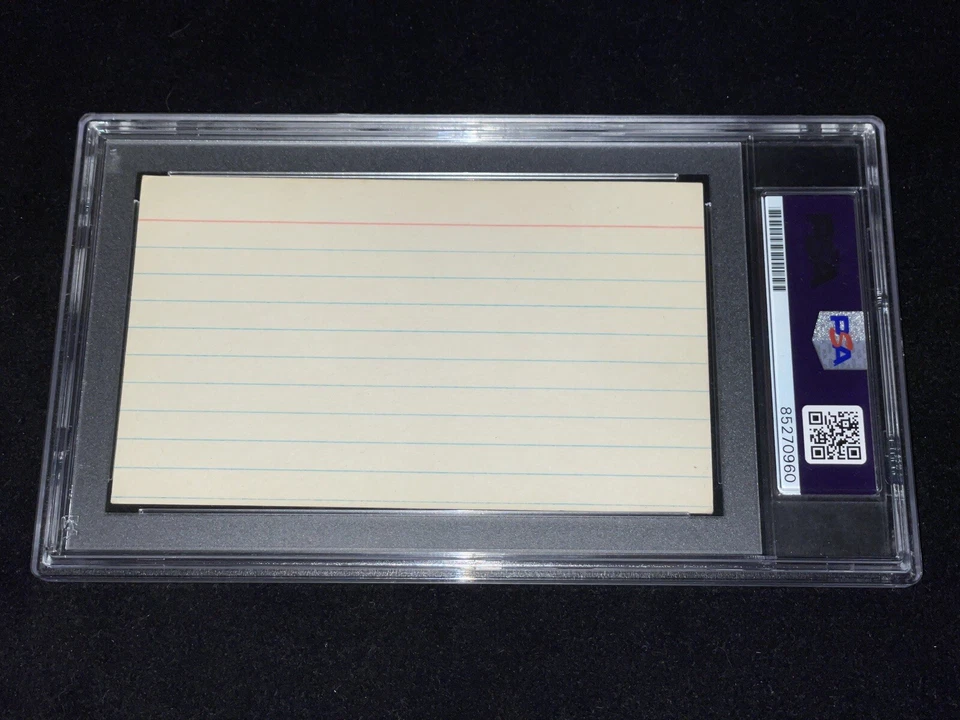 Hank Aaron Signed Vintage 3x5 Index Card PSA Slabbed Mets Braves Baseball HOF - Image 3 of 3