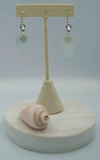 Ice Aqua Sea Glass Pieces: Rounded Triangle Shaped Earring Pair E 11