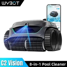 WYBOT C2 Vision Robotic Pool Cleaner Wall Climb Cordless AI Camera Pool Vacuum