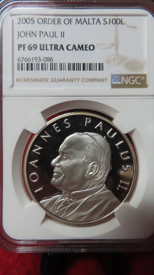 2005 Silver Order of Malta Pope John Paul II NGC PR PF 69 Ultra Cameo - Image 3 of 4