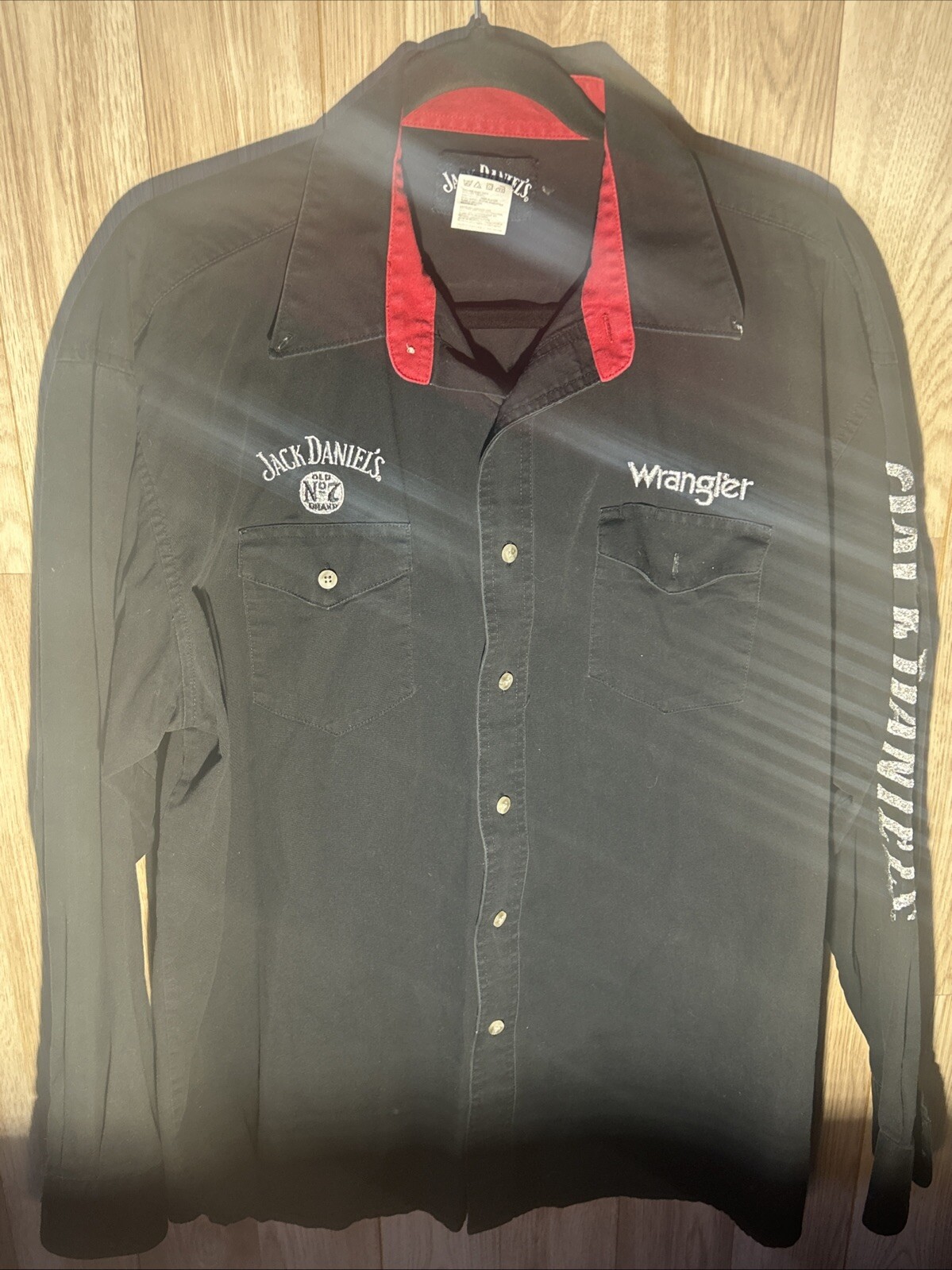 Vtg Wrangler Jack Daniels Old No 7 XL Whiskey Cowboy Rodeo Grunge Biker 90s