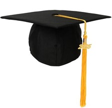 Graduation Unisex Matte Adult Graduation Cap with Tassel BlackGold
