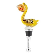 Pelican Bottle Stopper, LS Arts Blown Glass Wine Bottle Stoppers