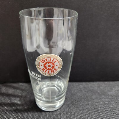 Vintage WULLE BIERE UBER 100 JAHRE WIR WOLLEN WULLE Clear Beer Glass 0.3l Drink