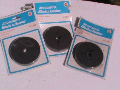 3 lot de 6 disques abrasifs BLACK ET DECKER/GRAINS 36/ 80 ET 100 / NEUF - Photo 1/4