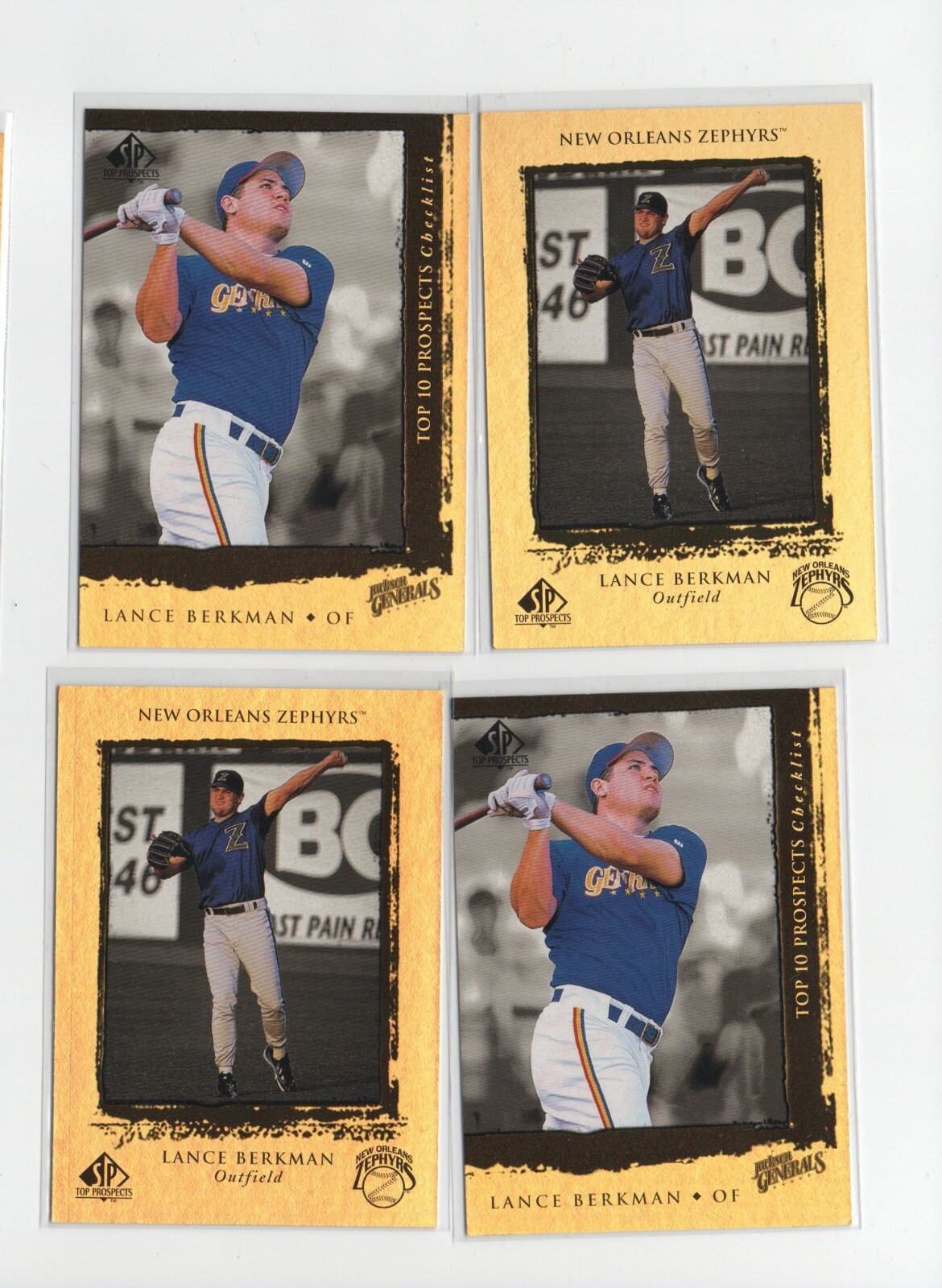 LANCE BERKMAN HOUSTON ASTROS 1999 SP TOP PROSPECTS 4X ROOKIE RC LOT
