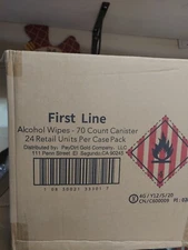 First Line Alcohol Wipes, 75% Alcohol, for Everyday Use, 70 wipes/ 24 In One Box