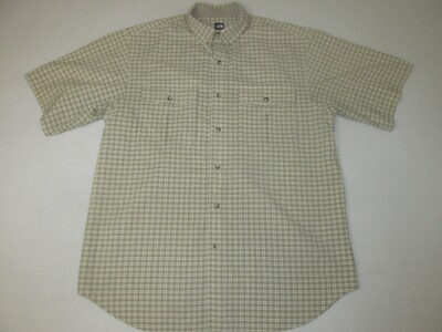 The North Face Men's Short Sleeve Button Up * Green Check * Medium