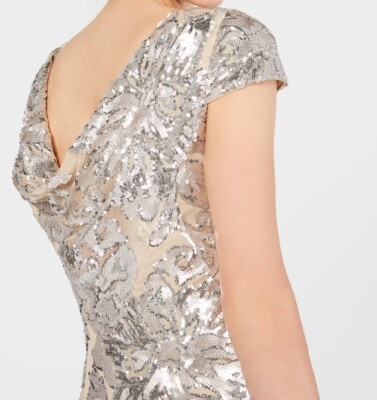 calvin klein floral sequin dress Calvin Klein Womens Sequined V-Neck Cocktail and Party Dress Black 10 at Amazon Women's Clothing store