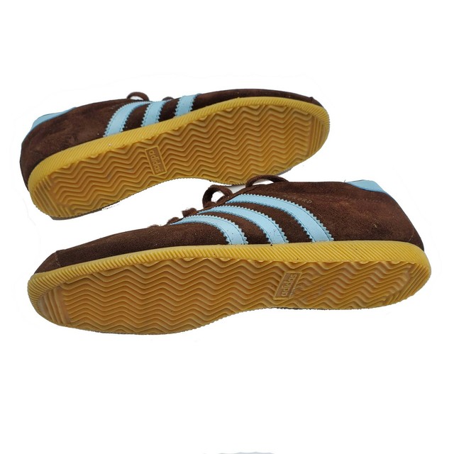 Vintage Adidas Rekord Brown Suede Blue Striped | eBay