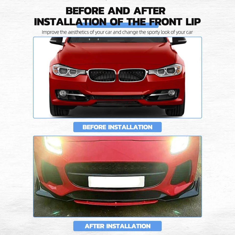 For Chevy Silverado 1500 SS Front Bumper Lip Splitter Sport Spoiler Black White - Image 3 of 4