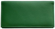 Emerald Green Basic Genuine Leather Checkbook Cover For Men & Women