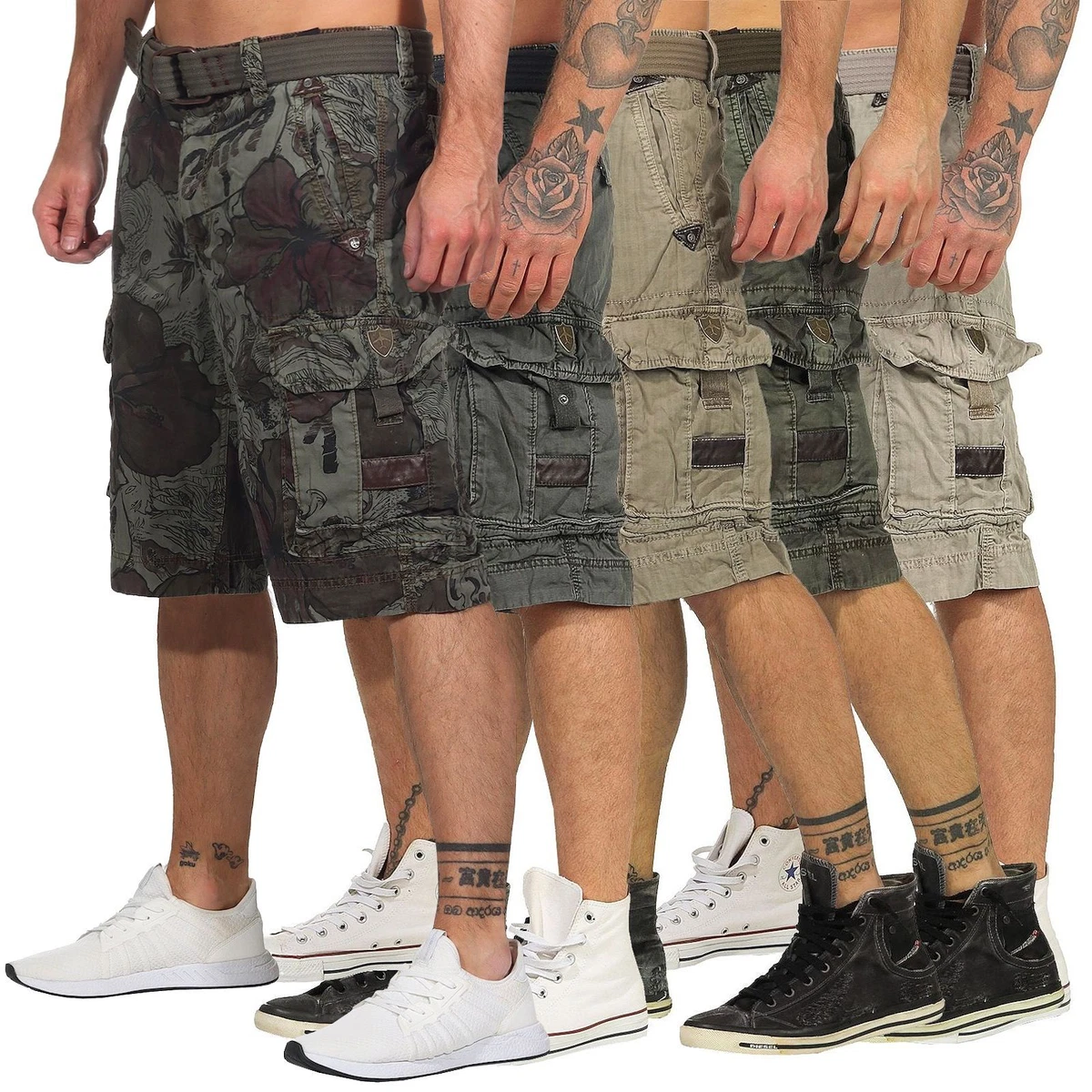 Produktbild von Designer Herren Chino Shorts Inkl Gürtel Bermuda Hose Short Sommer