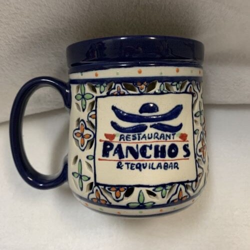 Checuzn GTO. MUG. Ceramic, Handpainted, Double-walled with cut-outs, floral - Picture 1 of 5
