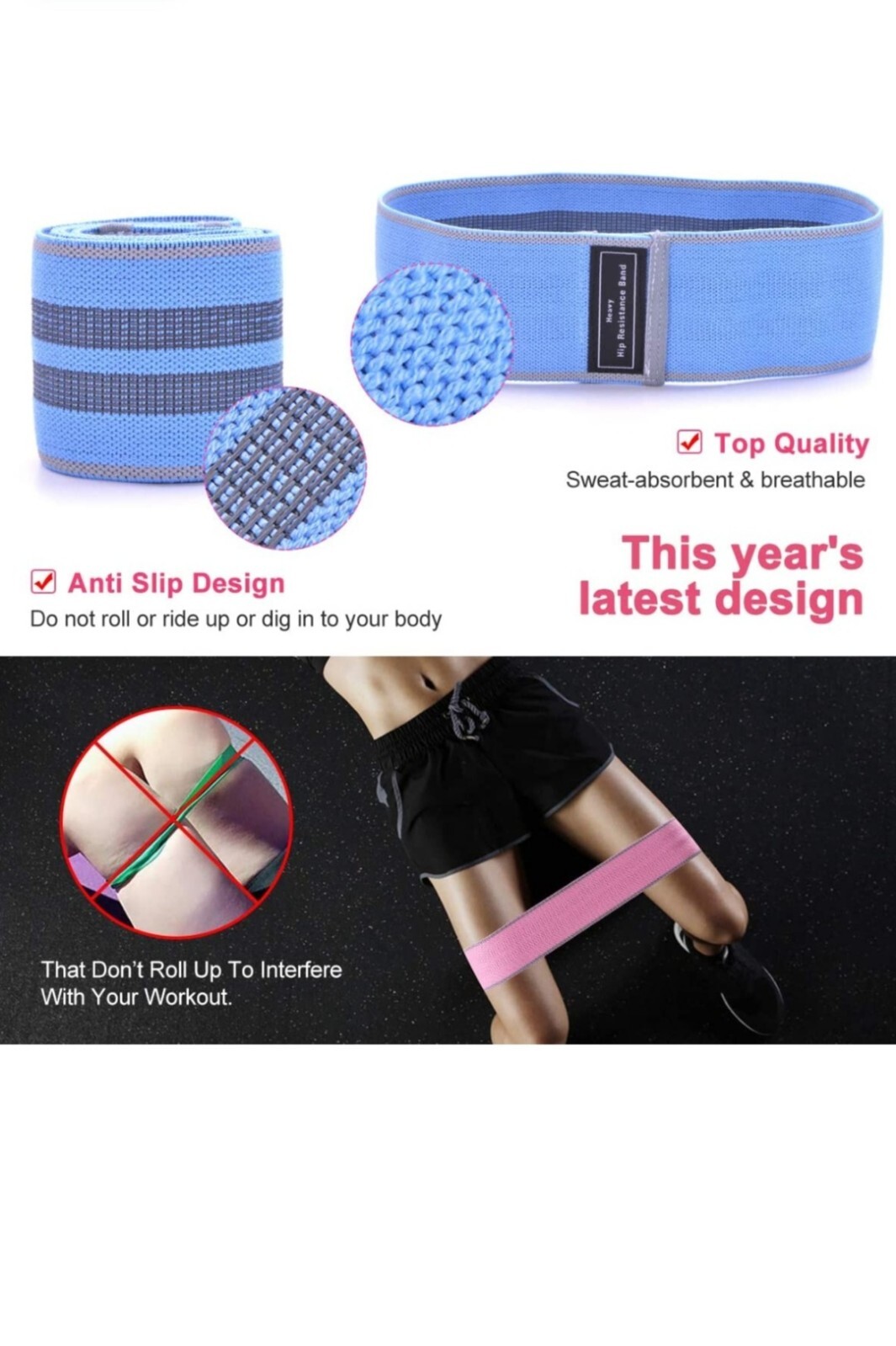 Resistance Bands Set 3 Packs Exercise Bands Resistance for Women