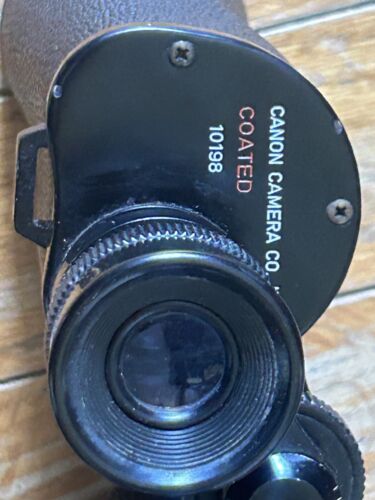 Vintage CANON COATED BINOCULARS Japan 6X30 10198 w Canon ORIGINAL LEATHER CASE - Picture 2 of 15