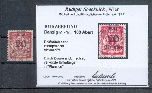 Gdansk 183 Pf Abart Stamped BPP (A2664