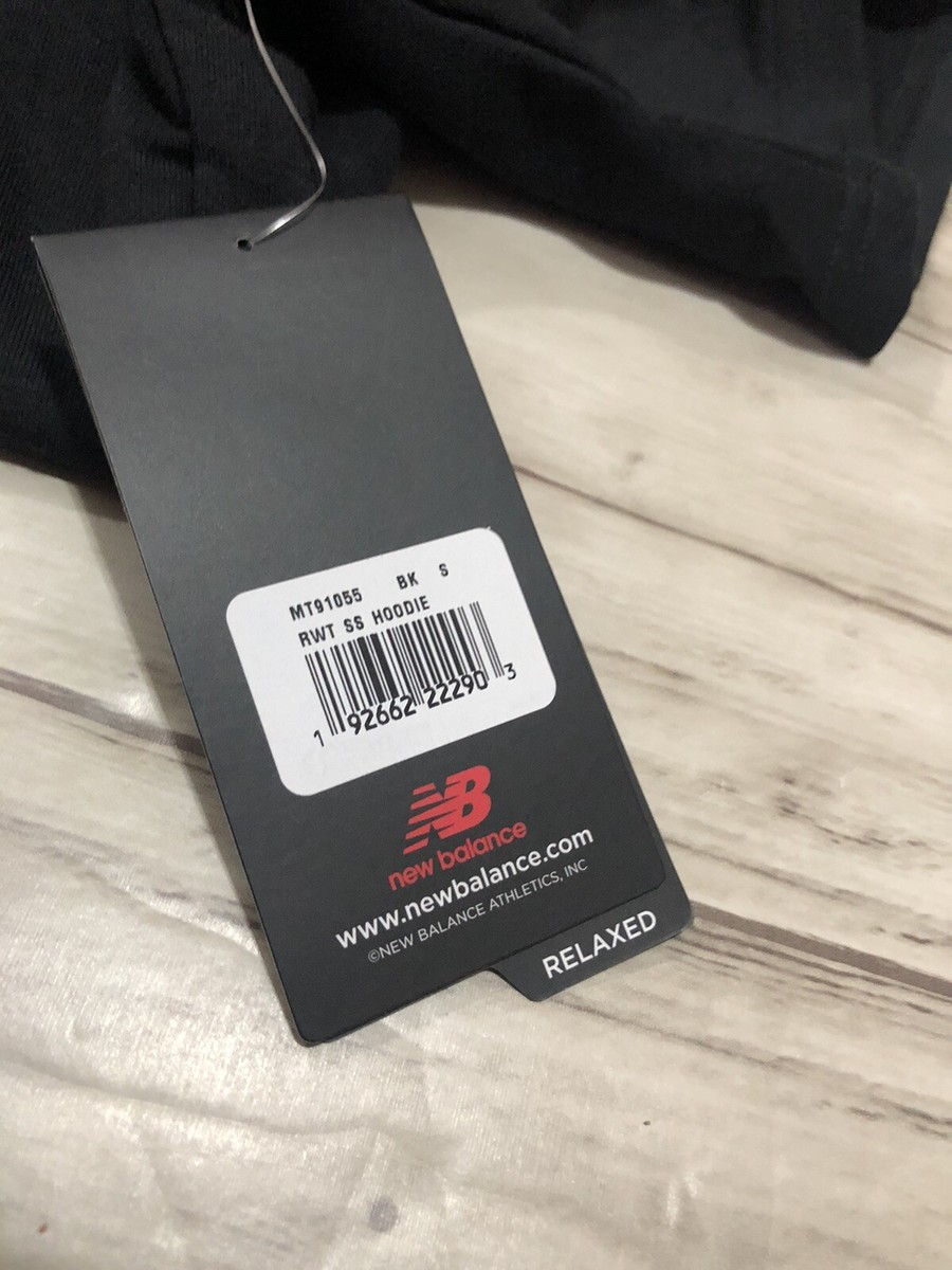 New Balance Hoodie Mens Small Black Short Sleeve Zip