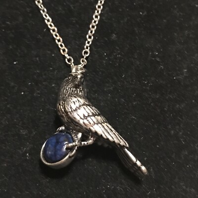 Harry Potter  TM&WBEI Metal  RAVEN CLAW'' Silvertone Bird Pendant Necklace HTF
