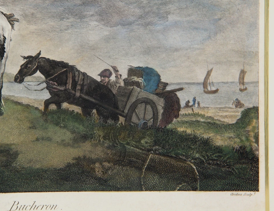 Wouwerman / Aveline Radierung LA FAMILLE DU BUCHERON - circa 1760 - Bild 4 von 4